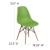 Flash Furniture FH-130-DPP-GN-GG Elon Series Green Plastic Chair with Wooden Legs addl-4