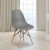 Flash Furniture FH-130-DPP-GY-GG Elon Series Moss Gray Plastic Chair with Wooden Legs addl-1