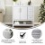 Flash Furniture FS-VEGA36-KD-WH-GG 36" Bathroom Vanity with Sink Combo, Storage Cabinet, Open Shelf and 3 Drawers, Carrara Marble Finish Countertop, White/White addl-3