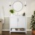 Flash Furniture FS-VEGA36-WH-GG 36" Carrara Marble Bathroom Vanity with Sink, Cabinet with Doors/Open Shelf, White/White addl-1