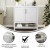 Flash Furniture FS-VEGA36-WH-GG 36" Bathroom Vanity with Sink Combo, Storage Cabinet with Doors and Open Shelf, Carrara Marble Finish Countertop, White/White addl-3