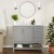 Flash Furniture FS-VEGA42-GY-GG 42" Carrara Marble Bathroom Vanity with Sink, Cabinet with Soft Close Doors, Open Shelf, Drawers, Gray/White addl-1