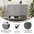 Flash Furniture FS-VEGA42-GY-GG 42" Carrara Marble Bathroom Vanity with Sink, Cabinet with Soft Close Doors, Open Shelf, Drawers, Gray/White addl-3
