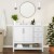 Flash Furniture FS-VEGA42-WH-GG 42" Carrara Marble Bathroom Vanity with Sink, Cabinet with Soft Close Doors, Open Shelf, Drawers, White/White addl-1