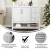 Flash Furniture FS-VEGA42-WH-GG 42" Carrara Marble Bathroom Vanity with Sink, Cabinet with Soft Close Doors, Open Shelf, Drawers, White/White addl-3