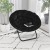 Flash Furniture FV-FMC-025-BK-BK-GG 38" Oversize Portable Faux Fur Folding Saucer Moon Chair, Black Faux Fur/Black Frame addl-1