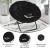 Flash Furniture FV-FMC-025-BK-BK-GG 38" Oversize Portable Faux Fur Folding Saucer Moon Chair, Black Faux Fur/Black Frame addl-3