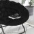 Flash Furniture FV-FMC-025-BK-BK-GG 38" Oversize Portable Faux Fur Folding Saucer Moon Chair, Black Faux Fur/Black Frame addl-5