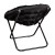 Flash Furniture FV-FMC-025-BK-BK-GG 38" Oversize Portable Faux Fur Folding Saucer Moon Chair, Black Faux Fur/Black Frame addl-7