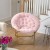 Flash Furniture FV-FMC-025-BL-SGD-GG 38" Oversize Portable Faux Fur Folding Saucer Moon Chair, Blush Faux Fur/Soft Gold Frame addl-1