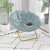 Flash Furniture FV-FMC-025-DTAQ-SGD-GG 38" Oversize Portable Faux Fur Folding Saucer Moon Chair, Dusty Aqua Faux Fur/Soft Gold Frame addl-1