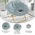 Flash Furniture FV-FMC-025-DTAQ-SGD-GG 38" Oversize Portable Faux Fur Folding Saucer Moon Chair, Dusty Aqua Faux Fur/Soft Gold Frame addl-3