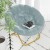 Flash Furniture FV-FMC-025-DTAQ-SGD-GG 38" Oversize Portable Faux Fur Folding Saucer Moon Chair, Dusty Aqua Faux Fur/Soft Gold Frame addl-6
