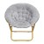 Flash Furniture FV-FMC-025-GY-SGD-GG 38" Oversize Portable Faux Fur Folding Saucer Moon Chair, Gray Faux Fur/Soft Gold Frame addl-10