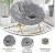 Flash Furniture FV-FMC-025-GY-SGD-GG 38" Oversize Portable Faux Fur Folding Saucer Moon Chair, Gray Faux Fur/Soft Gold Frame addl-3