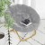 Flash Furniture FV-FMC-025-GY-SGD-GG 38" Oversize Portable Faux Fur Folding Saucer Moon Chair, Gray Faux Fur/Soft Gold Frame addl-6
