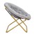 Flash Furniture FV-FMC-025-GY-SGD-GG 38" Oversize Portable Faux Fur Folding Saucer Moon Chair, Gray Faux Fur/Soft Gold Frame addl-9
