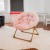 Flash Furniture FV-FMC-030-BL-SGD-GG 23" Kids Cozy Mini Folding Saucer Chair, Faux Fur Moon Chair, Blush/Soft Gold addl-6