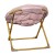 Flash Furniture FV-FMC-030-BL-SGD-GG 23" Kids Cozy Mini Folding Saucer Chair, Faux Fur Moon Chair, Blush/Soft Gold addl-7