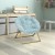 Flash Furniture FV-FMC-030-DTAQ-SGD-GG 23" Kids Cozy Mini Folding Saucer Chair, Faux Fur Moon Chair, Dusty Aqua/Soft Gold addl-1
