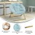 Flash Furniture FV-FMC-030-DTAQ-SGD-GG 23" Kids Cozy Mini Folding Saucer Chair, Faux Fur Moon Chair, Dusty Aqua/Soft Gold addl-4