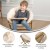 Flash Furniture FV-FMC-030-IV-SGD-GG 23" Kids Cozy Mini Folding Saucer Chair, Sherpa Moon Chair, Ivory/Soft Gold addl-4
