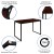 Flash Furniture GC-GF156-12-MHG-GG Industrial Modern Office Home Office Desk, 47" Long, Mahogany/Black  addl-4