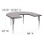 Flash Furniture XU-A6066-HRSE-GY-T-A-GG 60"W x 66"L Horseshoe Activity Table with Gray Thermal Fused Laminate Top and Standard Height Adjustable Legs addl-1