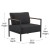 Flash Furniture GM-201027-1S-CH-GG Black Aluminum Frame Patio Chair with Teak Arm Accents and Charcoal Cushions addl-4