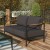 Flash Furniture GM-201027-2S-CH-GG Black Aluminum Frame Loveseat with Teak Arm Accents and Charcoal Cushions addl-1