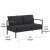 Flash Furniture GM-201027-2S-CH-GG Black Aluminum Frame Loveseat with Teak Arm Accents and Charcoal Cushions addl-4