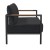 Flash Furniture GM-201027-2S-CH-GG Black Aluminum Frame Loveseat with Teak Arm Accents and Charcoal Cushions addl-7