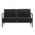 Flash Furniture GM-201027-2S-CH-GG Black Aluminum Frame Loveseat with Teak Arm Accents and Charcoal Cushions addl-8