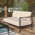 Flash Furniture GM-201027-2S-GY-GG Black Aluminum Frame Loveseat with Teak Arm Accents and Beige Cushions addl-1