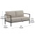 Flash Furniture GM-201027-2S-GY-GG Black Aluminum Frame Loveseat with Teak Arm Accents and Beige Cushions addl-4