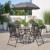 Flash Furniture GM-202012-BK-GG 6 Piece Black Patio Garden Set with Umbrella, Table and 4 Folding Chairs addl-1