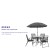 Flash Furniture GM-202012-BK-GG 6 Piece Black Patio Garden Set with Umbrella, Table and 4 Folding Chairs addl-3