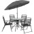 Flash Furniture GM-202012-BK-GG 6 Piece Black Patio Garden Set with Umbrella, Table and 4 Folding Chairs addl-7