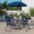 Flash Furniture GM-202012-NV-GG 6 Piece Navy Patio Garden Set with Umbrella, Table and 4 Folding Chairs addl-1