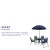 Flash Furniture GM-202012-NV-GG 6 Piece Navy Patio Garden Set with Umbrella, Table and 4 Folding Chairs addl-3