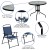 Flash Furniture GM-202012-NV-GG 6 Piece Navy Patio Garden Set with Umbrella, Table and 4 Folding Chairs addl-4