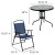 Flash Furniture GM-202012-NV-GG 6 Piece Navy Patio Garden Set with Umbrella, Table and 4 Folding Chairs addl-5