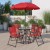 Flash Furniture GM-202012-RD-GG 6 Piece Red Patio Garden Set with Umbrella, Table and 4 Folding Chairs addl-1