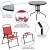 Flash Furniture GM-202012-RD-GG 6 Piece Red Patio Garden Set with Umbrella, Table and 4 Folding Chairs addl-4