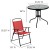 Flash Furniture GM-202012-RD-GG 6 Piece Red Patio Garden Set with Umbrella, Table and 4 Folding Chairs addl-5