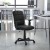 Flash Furniture GO-1691-1-BK-A-GG Mid-Back Black Quilted Vinyl Swivel Task Office Chair with Arms addl-1