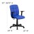 Flash Furniture GO-1691-1-BLUE-A-GG Mid-Back Blue Quilted Vinyl Swivel Task Office Chair with Arms addl-6