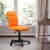 Flash Furniture GO-1691-1-ORG-GG Mid-Back Orange Quilted Vinyl Swivel Task Office Chair addl-1