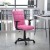 Flash Furniture GO-1691-1-PINK-A-GG Mid-Back Pink Quilted Vinyl Swivel Task Office Chair with Arms addl-1
