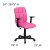 Flash Furniture GO-1691-1-PINK-A-GG Mid-Back Pink Quilted Vinyl Swivel Task Office Chair with Arms addl-6